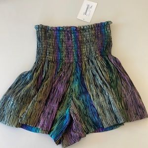Queen Of Sparkles Swing Shorts- Black Rainbow-XS-NWT